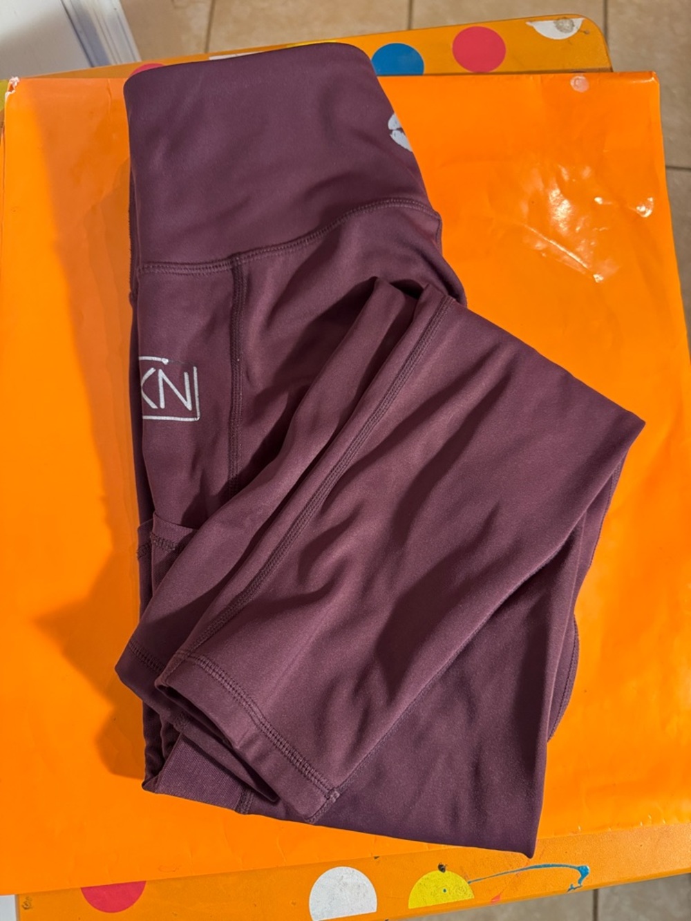 Burgundy leggings